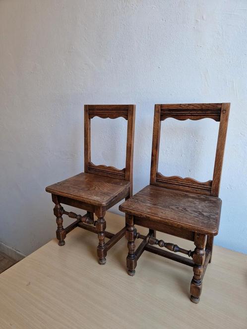2x antieke stoeltjes met open rug gedraaide poten eeuw, Antiek en Kunst, Antiek | Meubels | Stoelen en Banken, Ophalen of Verzenden