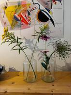 Glazen vaas of vazen, Huis en Inrichting, Ophalen, Minder dan 50 cm, Groen, Glas