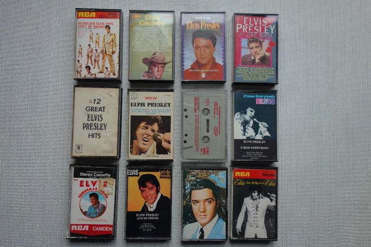 Koffer met 12 cassette’s Elvis Presley., Cd's en Dvd's, Cassettebandjes, Zo goed als nieuw, Overige genres, 2 t/m 25 bandjes, Ophalen of Verzenden
