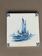 Zeilschip, oude blauw/grijze tegel., Ophalen of Verzenden
