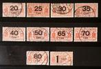 Serie spoorwegzegels Nederlandsche Spoorwegen 1934-1944 rood, Ophalen of Verzenden, Gestempeld