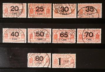 Serie spoorwegzegels Nederlandsche Spoorwegen 1934-1944 rood beschikbaar voor biedingen