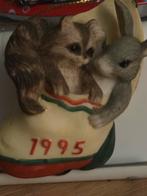 Schattig Silvestri beeldje 1995 - Kat en Konijn, Diversen, Kerst, Ophalen of Verzenden, Gebruikt
