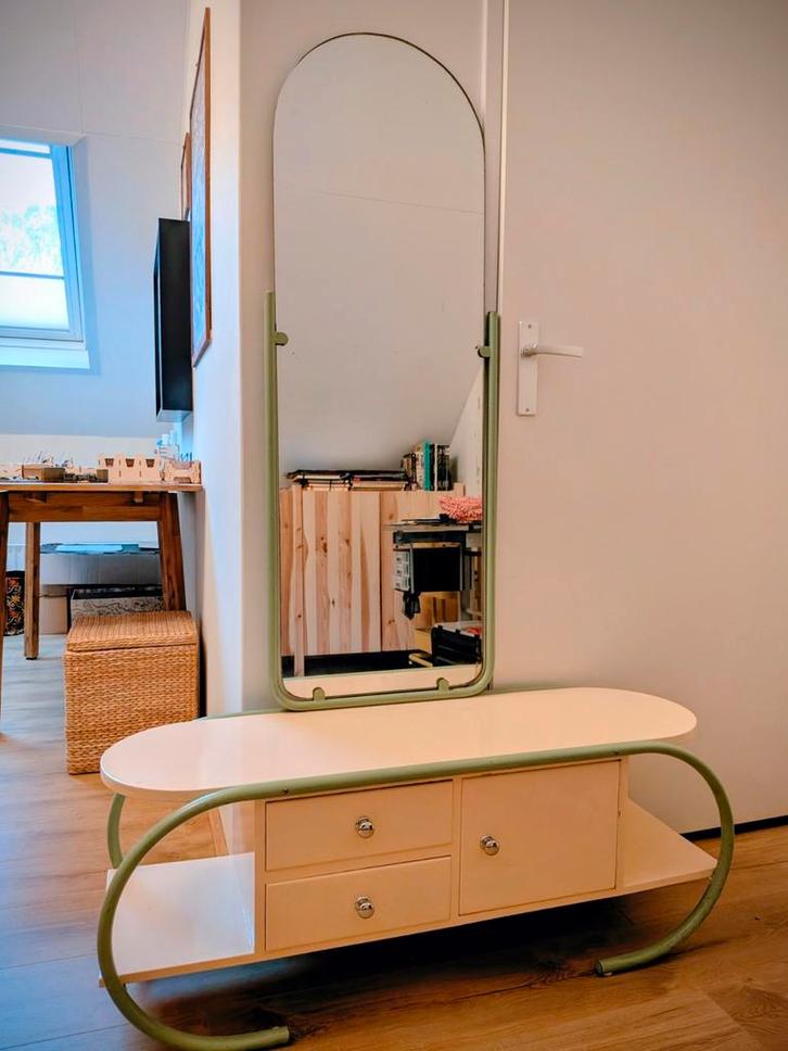 Retro jaren 30 Auping-kaptafel, Bauhaus-stijl, Huis en Inrichting, Tafels | Kaptafels, Gebruikt, Minder dan 100 cm, 100 tot 150 cm