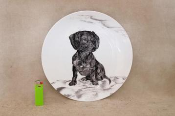 wandbord Teckel hand geschilderd  beschikbaar voor biedingen