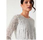 Coast Trouwjurk XS ivory-zilver lange mouwen Nieuw modern!, Kleding | Dames, Trouwkleding en Trouwaccessoires, Trouwjurk, Wit