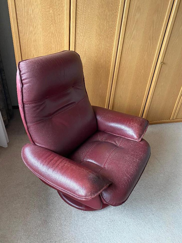 Relax stoel, Huis en Inrichting, Fauteuils, Gebruikt, Leer, 75 tot 100 cm, Ophalen