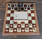 Vintage Duitse houten schaakstukken incl Homas schaakbord, Ophalen of Verzenden, Gebruikt