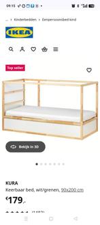 Ikea Kura bed, Huis en Inrichting, Slaapkamer | Bedden, Ophalen, Eenpersoons, Wit, Zo goed als nieuw