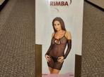 Rimba Mesh fishnet mini dress met handschoentjes, Rimba, Ophalen of Verzenden, Zwart, Setje