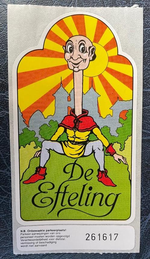 Sticker / parkeersticker / parkeerkaart van de Efteling., Verzamelen, Efteling, Zo goed als nieuw, Overige typen, Verzenden