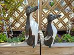 set van 2 mooie handgemaakte houten beelden van pinguin, Antiek en Kunst, Ophalen of Verzenden