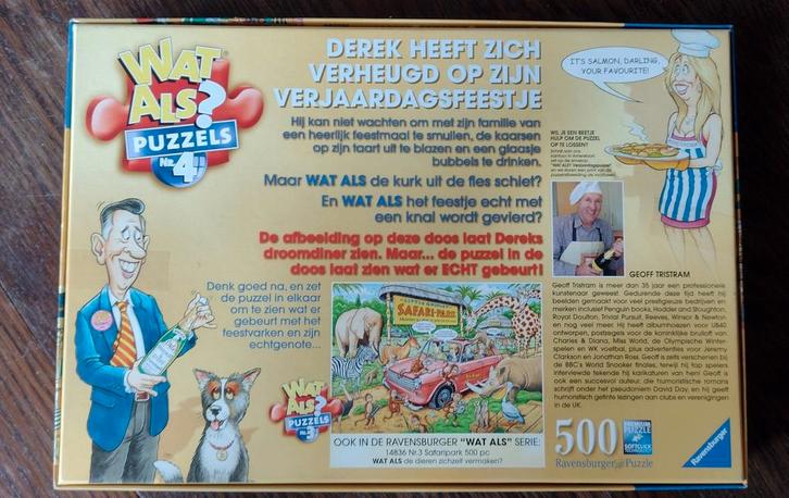 Ravensburger Wat als nr4 de Verjaardag 500st COMPLEET, Hobby en Vrije tijd, Denksport en Puzzels, Zo goed als nieuw, Legpuzzel