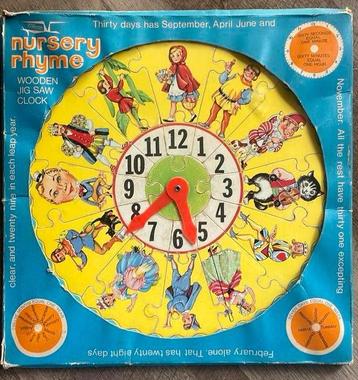 Verzamelobject-houten klokpuzzel -Condor Toys -jaren’60 beschikbaar voor biedingen