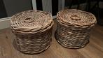 Rotan Ronde Manden met Deksel, Gebruikt, Mand, Rond, Ophalen of Verzenden