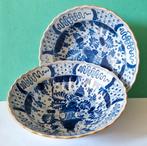 2 vintage aardewerk diepe borden Delft stijl, Antiek en Kunst, Antiek | Keramiek en Aardewerk, Verzenden
