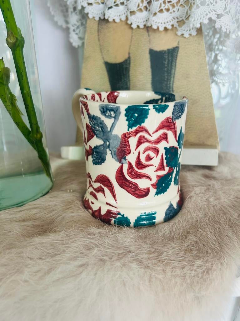 Emma Bridgewater spongueware rose 1989 mug first izgst, Ophalen, Blond Amsterdam, Zo goed als nieuw, Kop(pen) en/of Schotel(s)