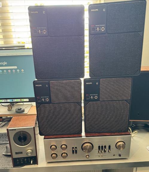 mooie set retro apparatuur, Audio, Tv en Foto, Luidsprekers, Gebruikt, Front, Rear of Stereo speakers, Minder dan 60 watt, Overige merken