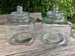 Glazen Potten met deksel (5st), Antiek en Kunst, Curiosa en Brocante, Ophalen