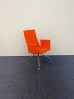2 x Vergaderstoel Martela Form, oranje stof, chroom frame, Ophalen, Gebruikt, Twee, Overige kleuren