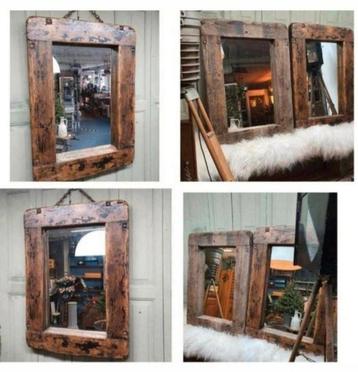 Spiegel ruig hout handmade | Loods66 beschikbaar voor biedingen