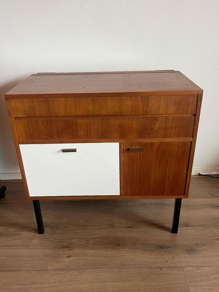 Mid-Century platenspelerkast – vintage design, Huis en Inrichting, Kasten | Overige, Gebruikt, Ophalen