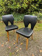 2 eetkamerstoelen (Vintage/Scandinavisch/jaren60), Huis en Inrichting, Stoelen, Gebruikt, Twee, Zwart, Ophalen of Verzenden