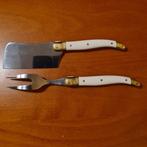 Vintage Laguiole Kaasmes en Vork Set, Ophalen of Verzenden