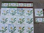 Art nouveau/ jugendstil tegels bloem en rand 135 en 81