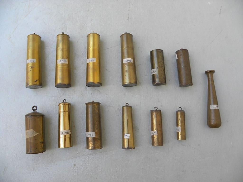 Messing gewichten, gebruikt, bak Schafer 2, Antiek en Kunst, Ophalen of Verzenden