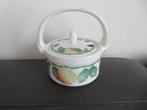 Antiek porselein jam pot met appel decor, voor appel stroop, Antiek en Kunst, Ophalen of Verzenden