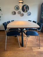 Set van 6 vintage armleuning stoelen Gebroeders de Wit, Huis en Inrichting, Ophalen, Gebruikt, Blauw, Stof