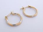 Kleine 18 karaat Gouden Bicolor Creool Oorbellen  Oorringen