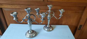 Verzilverde kandelaars - Engels beschikbaar voor biedingen