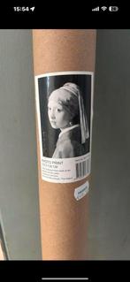Wandkleed meisje met de parel zwart-wit 105x136, Ophalen of Verzenden, Nieuw