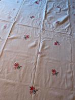 Antiek Handgeborduurd Tafelkleed Roomwit 121x225cm, Ophalen of Verzenden, Gebruikt, Rechthoek, Binnen