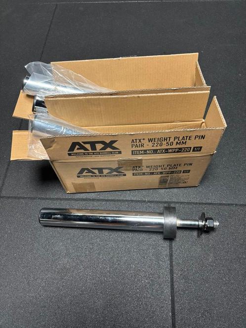 4x ATX Weight Pkate Pins 32 cm - Voor 50 mm halterschijven, Sport en Fitness, Fitnessapparatuur, Zo goed als nieuw, Krachtstation