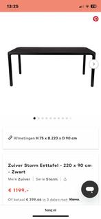 Zuiver eettafel Storm 220x90 zwart, Ophalen, Zo goed als nieuw, Rechthoekig, 50 tot 100 cm