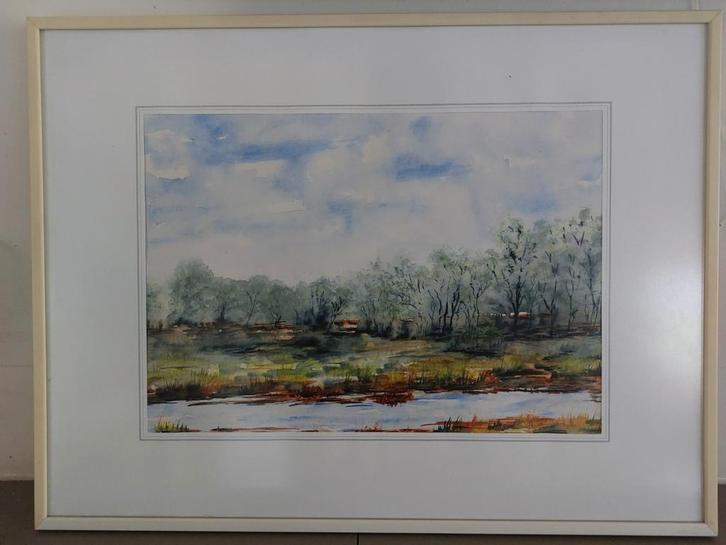 Aquarel van Geert Rabbers - Emmen, Antiek en Kunst, Kunst | Schilderijen | Klassiek, Ophalen of Verzenden