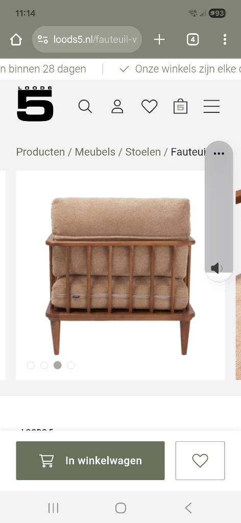 Haardstoel loods 5, Ophalen, Bruin, Haardstoel, Zo goed als nieuw