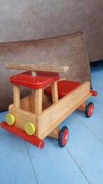 Houten loop auto met rubber wielen, Kinderen en Baby's, Speelgoed | Houten speelgoed, Gebruikt, Ophalen of Verzenden