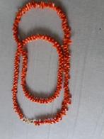 halssieraad bloedkoraal stokjes,  77 cm, Oranje, Gebruikt, Steen of Mineraal, Verzenden