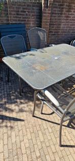 tafel met 4 stoelen gratis af te halen., Tuin en Terras, Ophalen, Gebruikt, Rechthoekig, Aluminium