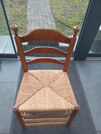HOUTEN STOEL MET RIET, Huis en Inrichting, Stoelen, Ophalen, Bruin, Riet of Rotan, Zo goed als nieuw