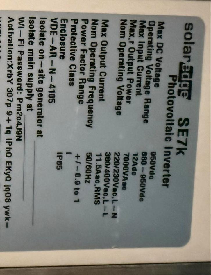 SolarEdge SE7K Omvormer 7kW - Uitstekende Staat!, Doe-het-zelf en Verbouw, Zonnepanelen en Toebehoren, Zo goed als nieuw, Overige typen