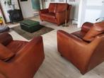 2 zits bank met twee fauteuils, Huis en Inrichting, Banken | Complete zithoeken, Ophalen, Zo goed als nieuw, Leer