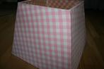 Roze-wit geruite lampenkap, Huis en Inrichting, Lampen | Lampenkappen, Ophalen, Gebruikt, 25 tot 50 cm, Vierkant