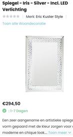 Spiegel met ledverlichting, Ophalen of Verzenden, Zo goed als nieuw, Rechthoekig, Minder dan 100 cm