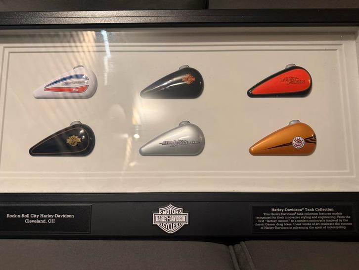 Harley-Davidson Tank Collectie Ingelijst, Verzamelen, Overige Verzamelen, Zo goed als nieuw, Ophalen of Verzenden