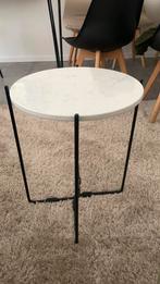 Echt marmeren bijzettafel, 45 tot 60 cm, Minder dan 55 cm, Rond, Ophalen of Verzenden